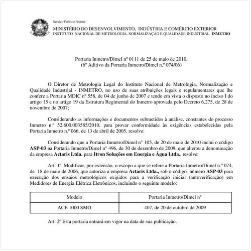 Portaria INMETRO/DIMEL 111:2010 - Situação: Revogado