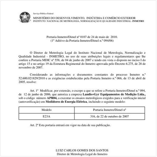 Portaria INMETRO/DIMEL 107:2010 - Situação: Revogado