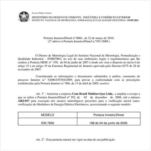 Portaria INMETRO/DIMEL 66:2010 - Situação: Revogado