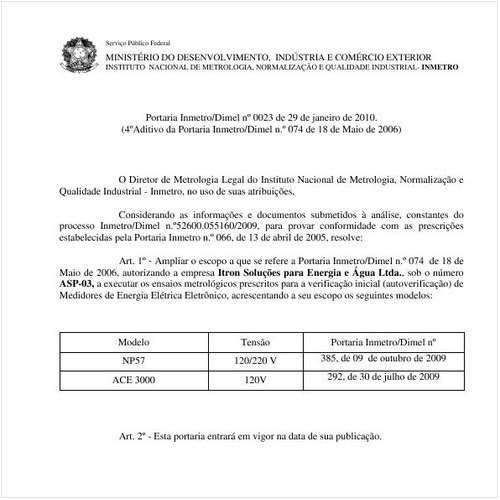 Portaria INMETRO/DIMEL 23:2010 - Situação: Revogado