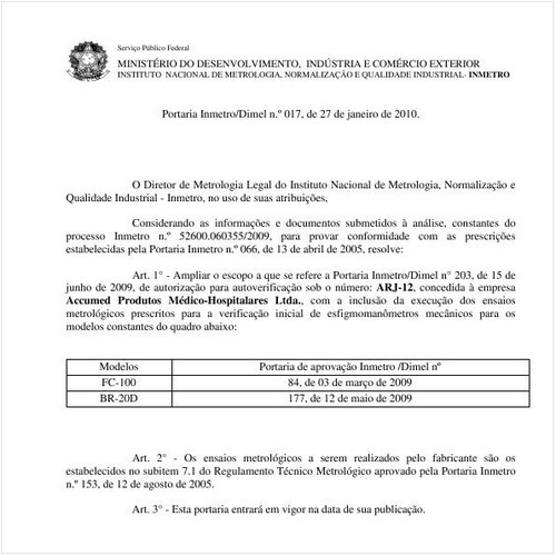 Portaria INMETRO/DIMEL 17:2010 - Situação: Revogado