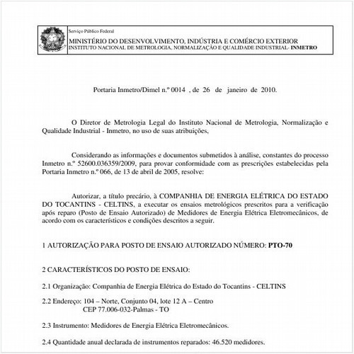 Portaria INMETRO/DIMEL 14:2010 - Situação: Revogado