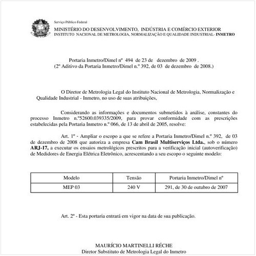 Portaria INMETRO/DIMEL 494:2009 - Situação: Revogado