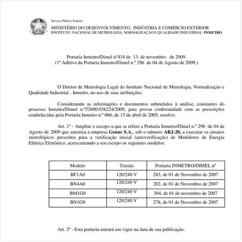 Portaria INMETRO/DIMEL 434:2009 - Situação: Revogado