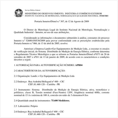Portaria INMETRO/DIMEL 307:2009 - Situação: Revogado