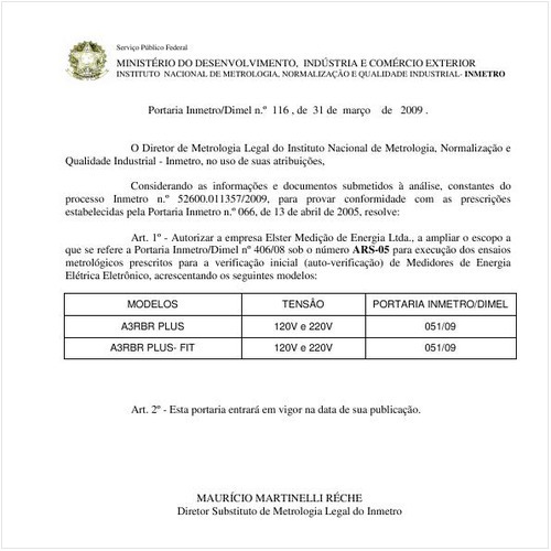Portaria DIMEL/INMETRO 116:2009 - Situação: Revogado