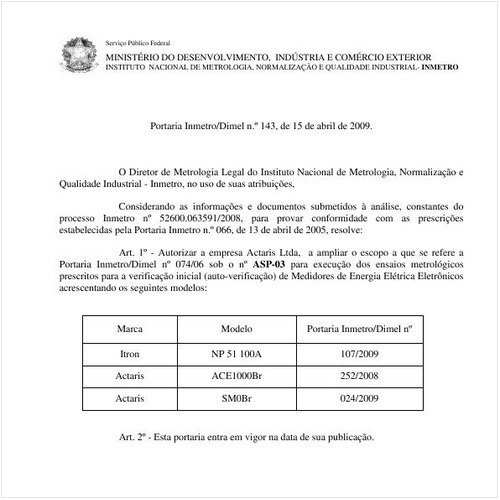 Portaria INMETRO/DIMEL 143:2009 - Situação: Revogado