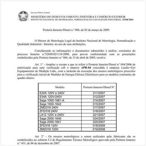 Portaria DIMEL/INMETRO 86:2009 - Situação: Revogado