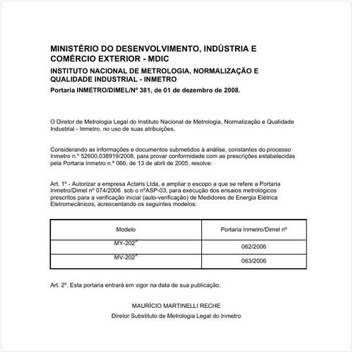 Portaria DIMEL/INMETRO 381:2008 - Situação: Revogado