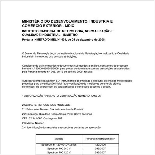 Portaria DIMEL/INMETRO 401:2008 - Situação: Revogado