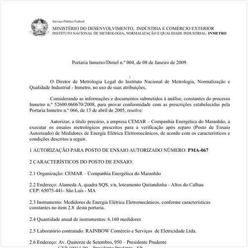 Portaria INMETRO/DIMEL 4:2009 - Situação: Revogado