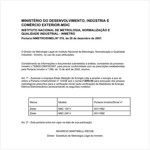 Portaria DIMEL/INMETRO 376:2007 - Situação: Revogado