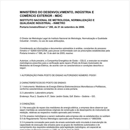 Portaria DIMEL/INMETRO 200:2006 - Situação: Revogado