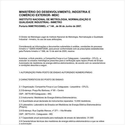 Portaria DIMEL/INMETRO 146:2007 - Situação: Revogado