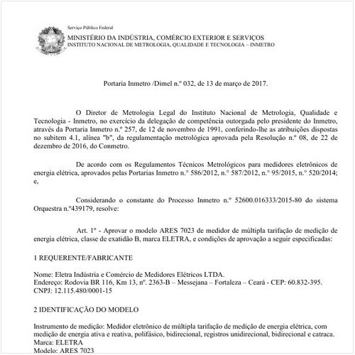 Portaria DIMEL/INMETRO 32:2017 - Situação: Revisto