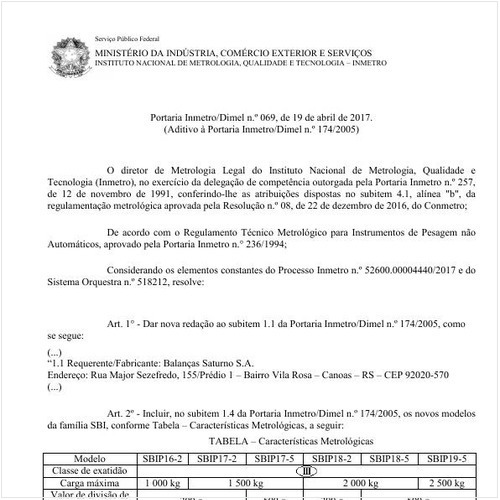 Portaria DIMEL/INMETRO 69:2017 - Situação: Em vigor