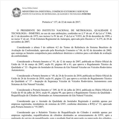 Portaria INMETRO/MDIC 137:2017 - Situação: Revogado