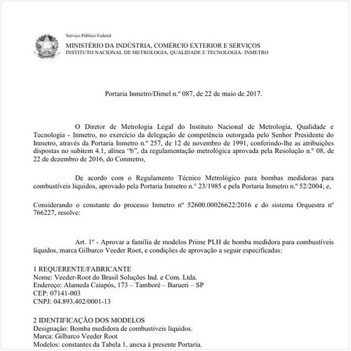 Portaria DIMEL/INMETRO 87:2017 - Situação: Revisto
