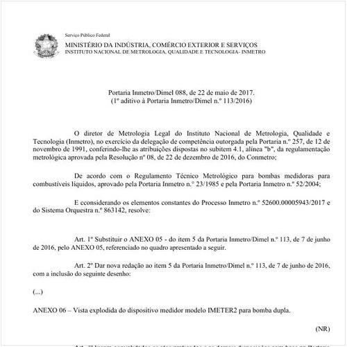 Portaria DIMEL/INMETRO 88:2017 - Situação: Em vigor