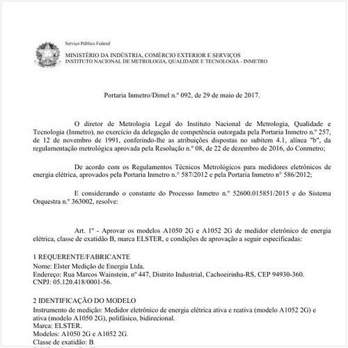 Portaria DIMEL/INMETRO 92:2017 - Situação: Em vigor