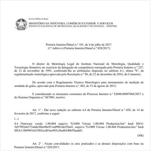 Portaria DIMEL/INMETRO 101:2017 - Situação: Em vigor