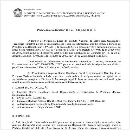 Portaria DIMEL/INMETRO 104:2017 - Situação: Revogado