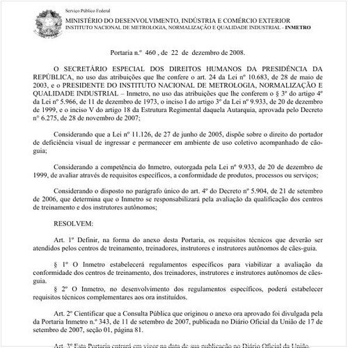 Portaria INMETRO/MDIC 460:2008 - Situação: Revogado