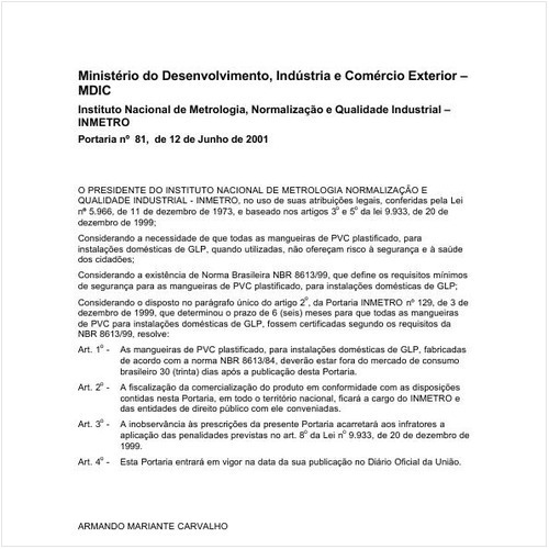 Portaria INMETRO/MDIC 81:2001 - Situação: Revogado