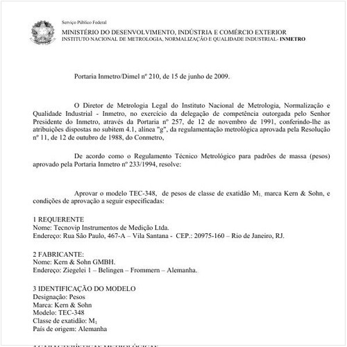 Portaria INMETRO/DIMEL 210:2009 - Situação: Em vigor