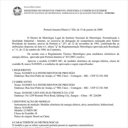 Portaria DIMEL/INMETRO 26:2009 - Situação: Revisto