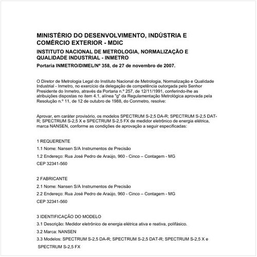 Portaria DIMEL/INMETRO 358:2007 - Situação: Revisto