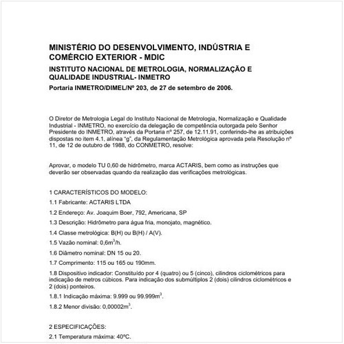 Portaria DIMEL/INMETRO 203:2006 - Situação: Revisto
