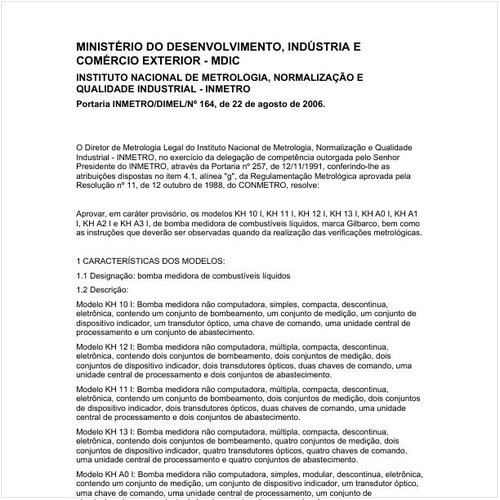 Portaria DIMEL/INMETRO 164:2006 - Situação: Revisto