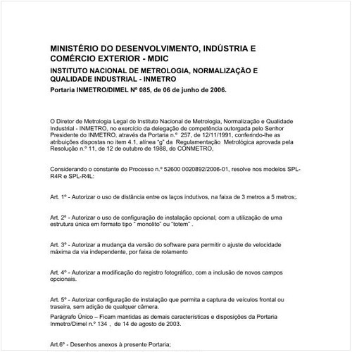 Portaria DIMEL/INMETRO 85:2006 - Situação: Em vigor