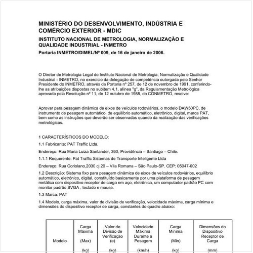 Portaria DIMEL/INMETRO 9:2006 - Situação: Revisto