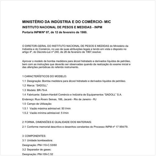 Portaria INPM/MIC 7:1980 - Situação: Em vigor