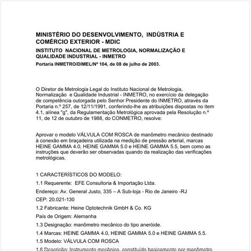 Portaria DIMEL/INMETRO 104:2003 - Situação: Em vigor