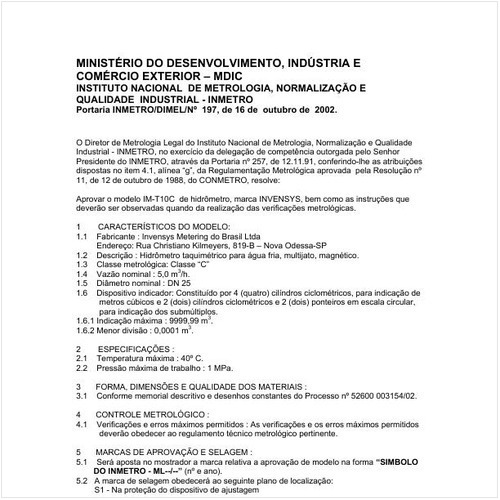 Portaria DIMEL/INMETRO 197:2002 - Situação: Revisto