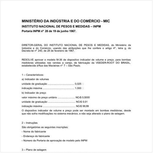 Portaria INPM/MIC 28:1967 - Situação: Revisto