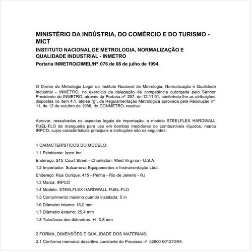 Portaria DIMEL/INMETRO 76:1994 - Situação: Revisto