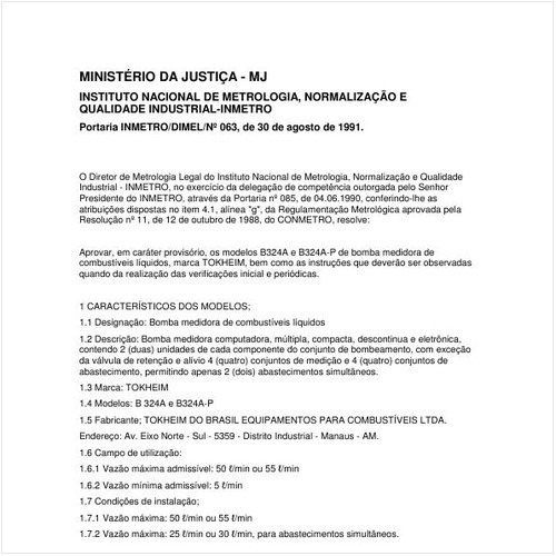 Portaria DIMEL/INMETRO 63:1991 - Situação: Revisto