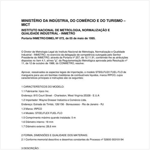 Portaria DIMEL/INMETRO 72:1995 - Situação: Revisto