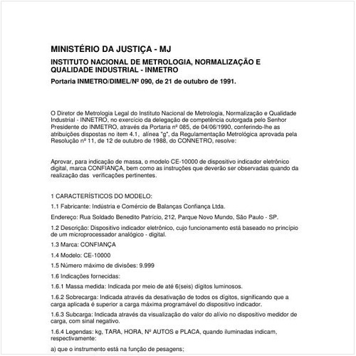Portaria DIMEL/INMETRO 90:1991 - Situação: Em vigor