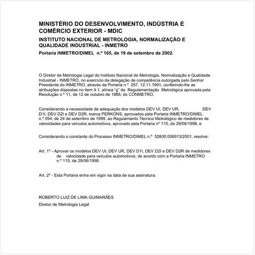 Portaria DIMEL/INMETRO 165:2002 - Situação: Revisto