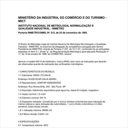 Portaria DIMEL/INMETRO 210:1995 - Situação: Revisto