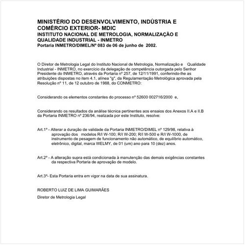 Portaria DIMEL/INMETRO 83:2002 - Situação: Revisto