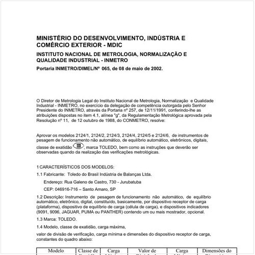 Portaria DIMEL/INMETRO 65:2002 - Situação: Revisto