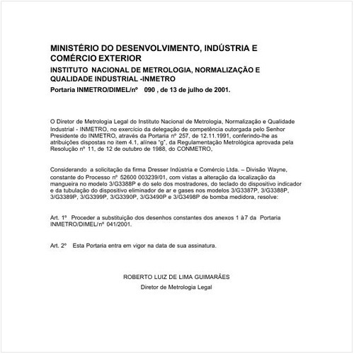 Portaria DIMEL/INMETRO 90:2001 - Situação: Revisto