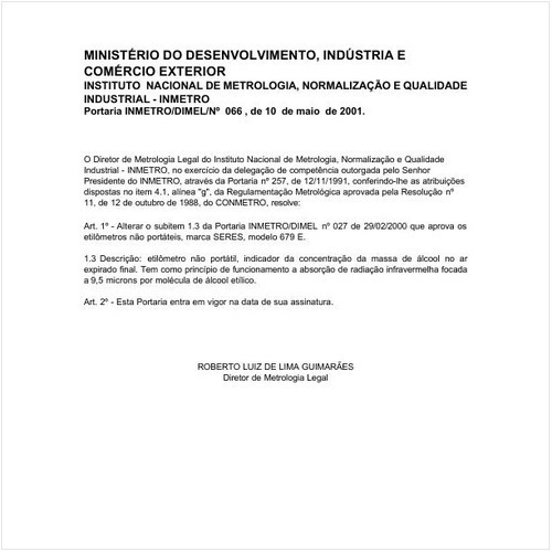 Portaria DIMEL/INMETRO 66:2001 - Situação: Revogado