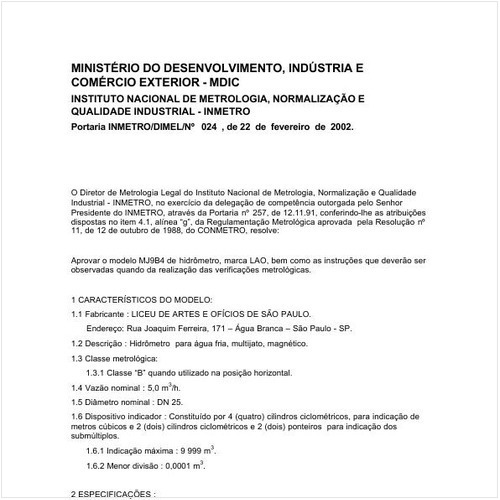 Portaria DIMEL/INMETRO 24:2002 - Situação: Revisto